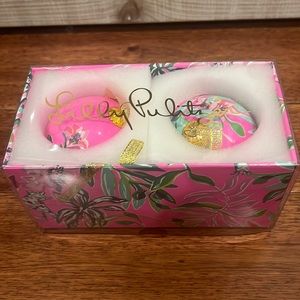 Lilly Pulitzer Ornament Set I'm Feline Fine NWOT